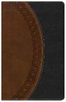 Holman Bible Staff - NKJV Large Print Personal Size Reference Bible, Black/Brown Deluxe Leathertouch, Indexed