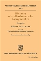 Alber Leitzmann, Albert Leitzmann - Kleinere mittelhochdeutsche Lehrgedichte