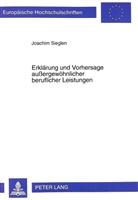 Joachim Sieglen - Erklärung und Vorhersage außergewöhnlicher beruflicher Leistungen