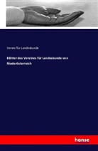 Verein für Landeskunde - Blätter des Vereines für Landeskunde von Niederösterreich
