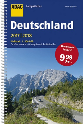 ADAC Kompaktatlas Deutschland 2017/2018 1:300 000 - Fernfahrtenkarte, Ortsregister mit Postleitzahlen