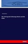anonym, Anonymus - Der Vortrag des Erzherzog Johann und die Kritik