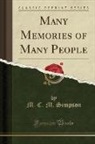 M. C. M. Simpson - Many Memories of Many People (Classic Reprint)