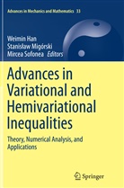 Weimin Han, Stanis¿aw Migórski, Stanisla Migórski, Stanislaw Migórski, Stanisław Migórski, Mircea Sofonea - Advances in Variational and Hemivariational Inequalities