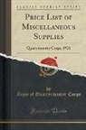 Army of Quartermaster Corps - Price List of Miscellaneous Supplies: Quartermaster Corps, 1921 (Classic Reprint)