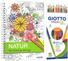 Kreativset: Malbuch Natur + 12 Farbstifte bicolor (24 Farben)