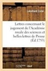 Leonhard Euler, Euler-l - Lettres concernant le jugement de