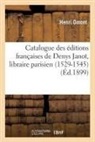 Henri Omont, Omont-H - Catalogue des editions francaises