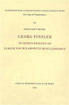 Edouard Tièche - Georg Finsler in seinen Briefen an Ulrich von Wilamowitz-Moellendorff