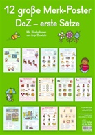 Redaktionsteam Verlag an der Ruhr, Redaktionsteam Verlag an der Ruhr, Anja Boretzki - Merk-Poster DaZ - erste Sätze, 12 farbige DIN-A2-Poster