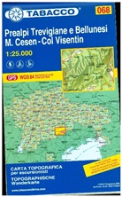 Tabacco topographische Wanderkarte Prealpi Trevigiane e Bellunesi - Cesen - Visentin