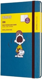 Moleskine - Moleskine 12 Monate Peanuts Wochen Notizkalender 2018, L/A5, Hard Cover, Blau