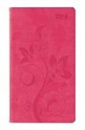 Ladytimer Slim Deluxe Pink 2018 - Taschenplaner / Taschenkalender (9 x 16) - Tucson Einband - Motivprägung Floral - Weekly - 128 Seiten