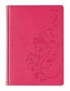 Ladytimer Grande Deluxe Pink 2018 - Taschenplaner / Taschenkalender A5 - Tucson Einband - Motivprägung Floral - Weekly - 128 Seiten