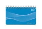 Mini-Querkalender PP-Einband blau 2018 - Tischkalender