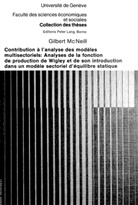 Gilbert McNeill - Contribution à l'analyse des modèles multisectoriels