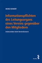 Heinz Keinert - Informationspflichten des Leitungsorgans eines Vereins gegenüber den Mitgliedern