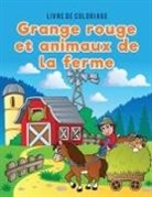 Coloring Pages for Kids - Livre de coloriage grange rouge et animaux de la ferme