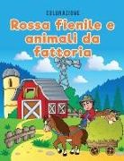 Coloring Pages for Kids - Colorazione rossa fienile e animali da fattoria