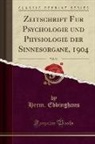 Herm. Ebbinghaus - Zeitschrift für Psychologie und Physiologie der Sinnesorgane, 1904, Vol. 36 (Classic Reprint)