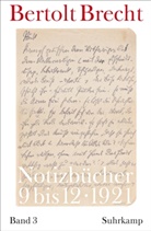 Bertolt Brecht, Marti Kölbel, Martin Kölbel, Villwock, Villwock, Peter Villwock - Notizbücher - 3: Notizbücher 1921
