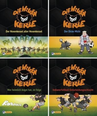 Die Wilden Kerle , 4 Hefte. Nr.1-4 - Der Hexenkessel aller Hexenkessel. Der Dicke Michi. Wer heimlich Angst hat, ist feige. Indianerfußball-Entscheidungsschlacht