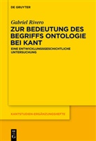 Gabriel Rivero - Zur Bedeutung des Begriffs Ontologie bei Kant