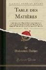 Unknown Author - Table des Matières, Vol. 33