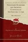 Department de la Charente-Inférieure - Inventaire-Sommaire des Archives Communales Antérieures à 1790