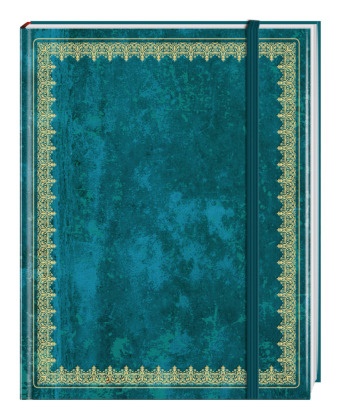 Anaconda - Blank Book Lederlook blau (klein) - liniert