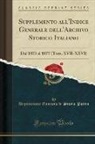 Deputazione Toscana Di Storia Patria - Supplemento all'Indice Generale dell'Archivo Storico Italiano