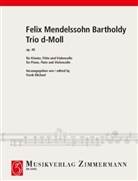 Felix Mendelssohn Bartholdy, Frank Michael - Trio d-Moll op. 49. Flöte, Violoncello und Klavier, Partitur und Stimmen