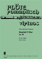 Anton B. Fürstenau, Anton Bernhard Fürstenau - Quartett F-Dur op. 88,  4 Flöten, Partitur und Stimmen