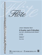 Johann Sebastian Bach - Acht Duette nach Präludien, Bearbeitung für 2 Flöten, Spielpartitur (2 Expl.)