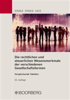Leu, Norbert Leuz, Anselm Stehle, Anselm (Dr. Stehle, Heinz Stehle, Heinz (Prof. Dr. Stehle - Die rechtlichen und steuerlichen Wesensmerkmale der verschiedenen Gesellschaftsformen
