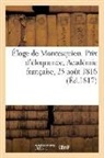 Sans Auteur, Sans Auteur - Eloge de montesquieu. prix d