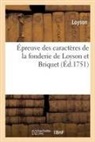 Loyson - Epreuve des caracteres de la