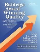 Mark Graham Brown, Brown Mark Graham, Hiroyuki Hirano - Baldrige Award Winning Quality