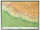 Mario Engelhardt, André Markgraf, Andrè Markgraf, Georelief Dresden - Nepal Groß 1:1.150.000, Reliefkarte, mit Holzrahmen