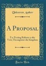 Unknown Author - A Proposal