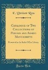 E. Denison Ross - Catalogue of Two Collections of Persian and Arabic Manuscripts
