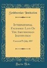 Smithsonian Institution - International Exchange List Of The Smithsonian Institution