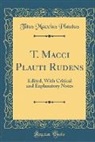 Titus Maccius Plautus - T. Macci Plauti Rudens