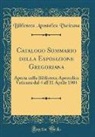 Biblioteca Apostolica Vaticana - Catalogo Sommario della Esposizione Gregoriana