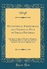 Virgil Virgil - Hexametrical Experiments, or a Version of Four of Virgils Pastorals