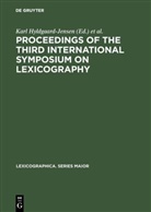 Karl Hyldgaard-Jensen, Symposium on Lexicography, 1986 Symposium on Lexicography &lt;3 - Proceedings of the Third International Symposium on Lexicography