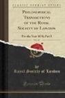 Royal Society Of London - Philosophical Transactions of the Royal Society of London, Vol. 169