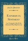 Paulo Fruictier - Esperanta Sintakso
