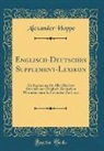 Alexander Hoppe - Englisch-Deutsches Supplement-Lexikon