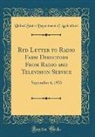 United States Department Of Agriculture - Rfd Letter to Radio Farm Directors From Radio and Television Service